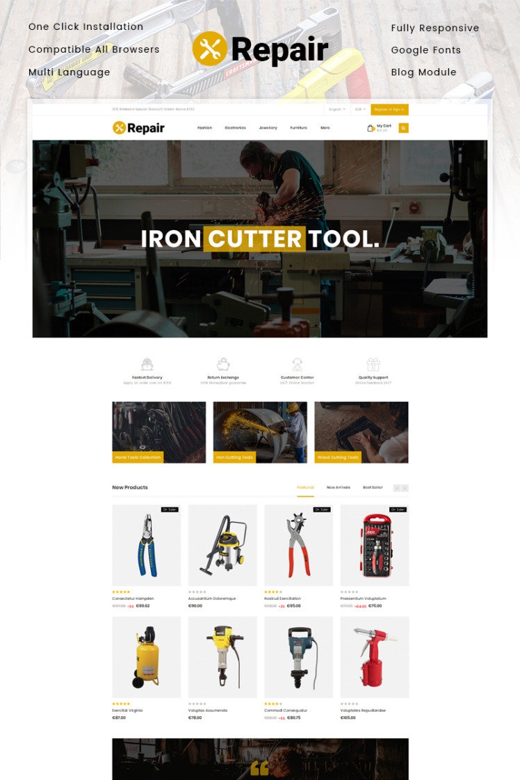 Repair Tools Store PrestaShop Themes