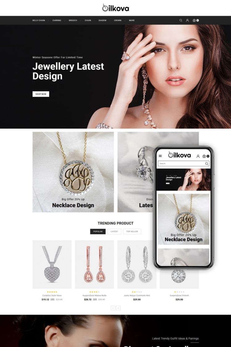 Silkova Jewelry Store PrestaShop Themes