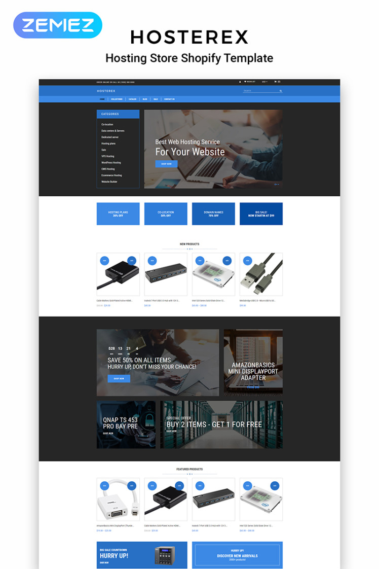 Hosterex Hosting Multipage Creative Shopify Theme