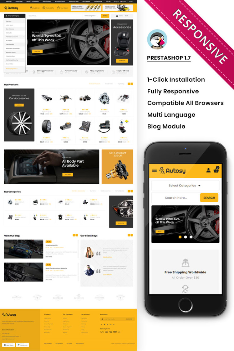 Autory The Mega Automobile Store PrestaShop Themes