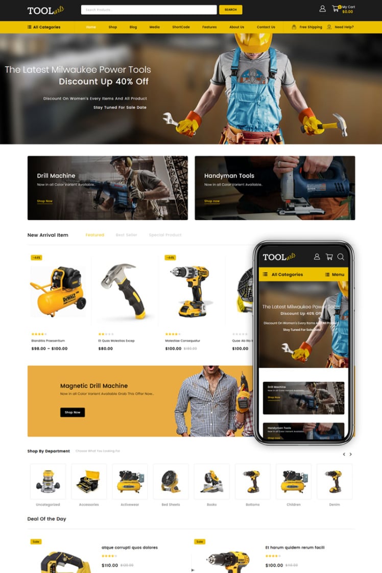 ToolArt Power Tools Store WooCommerce Themes