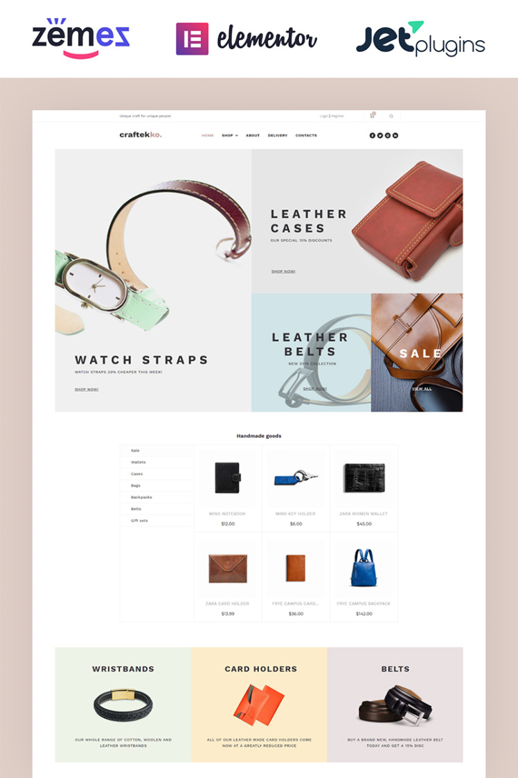 Craftekko Handmade ECommerce Clean Elementor WooCommerce Theme