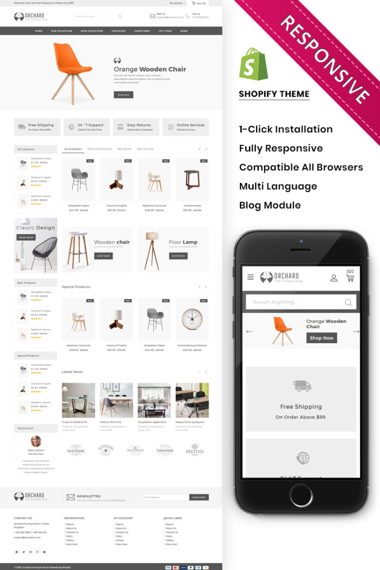 Orchard The Furniture Store Responsive Shopify Theme #84424