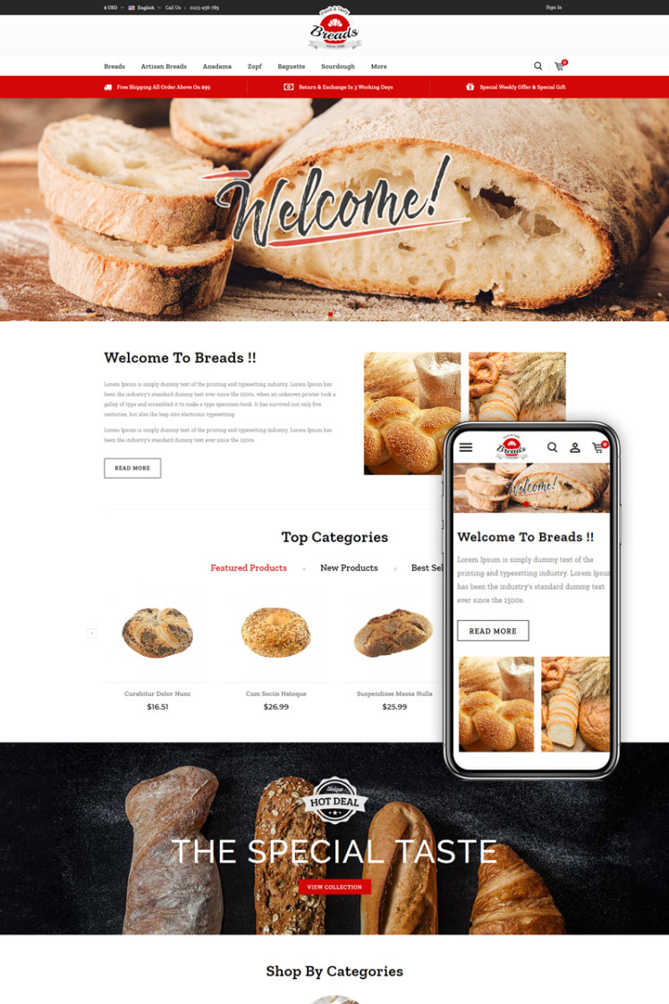 Breads Bakery PrestaShop Themes