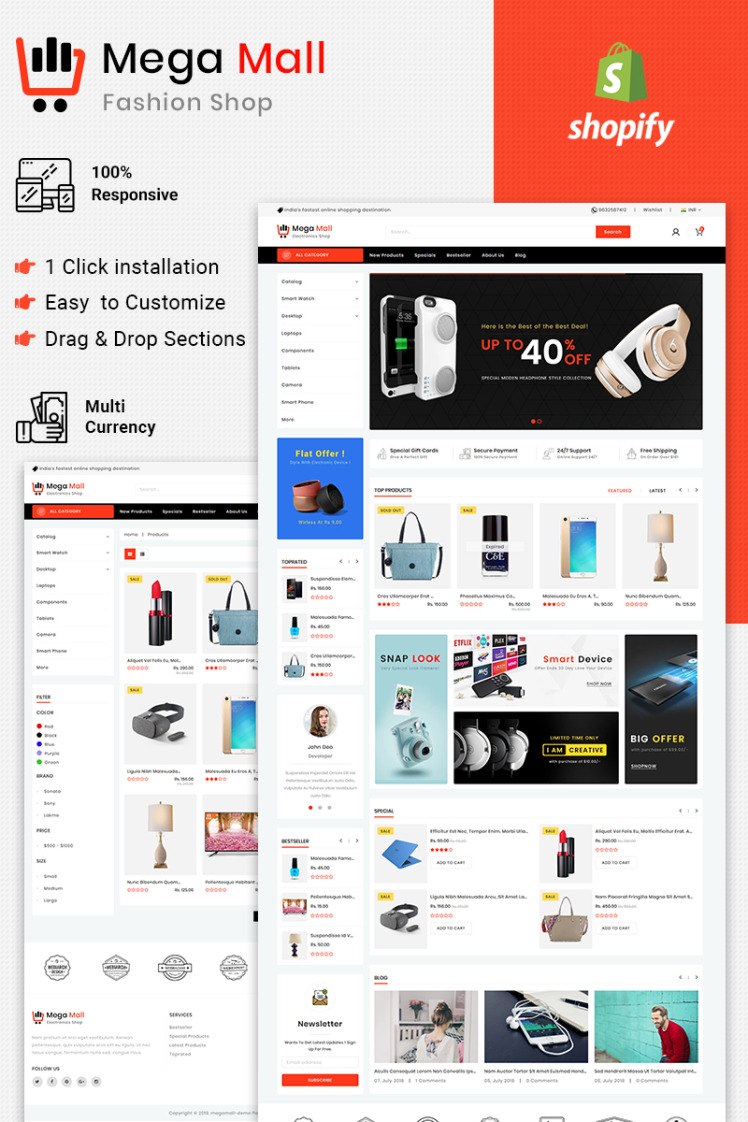 Megamall Multipurpose Shopify Theme #84994