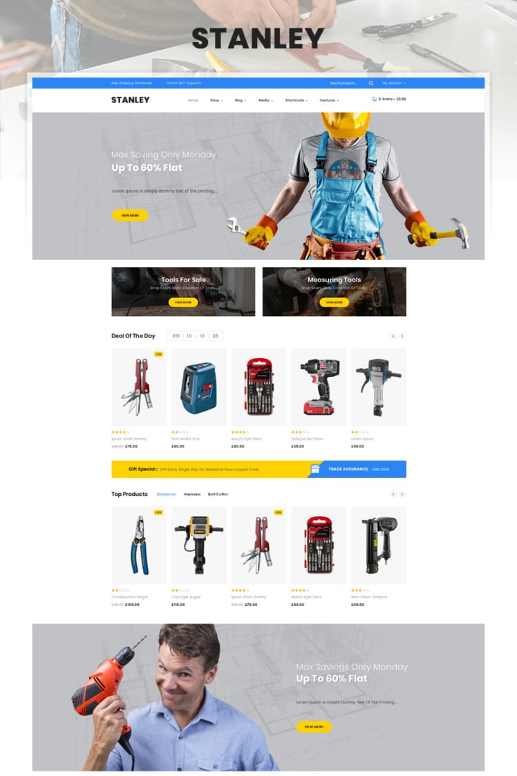 Stanley Tools Hardware Store WooCommerce Themes