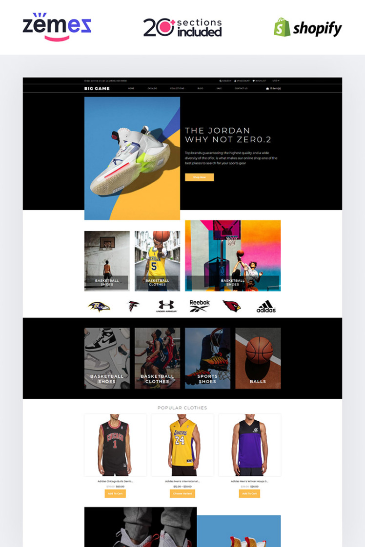 Big Game Basketball Shopify Theme #85227