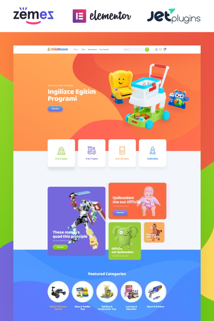 ChildRoom Toys store elementor WooCommerce Themes