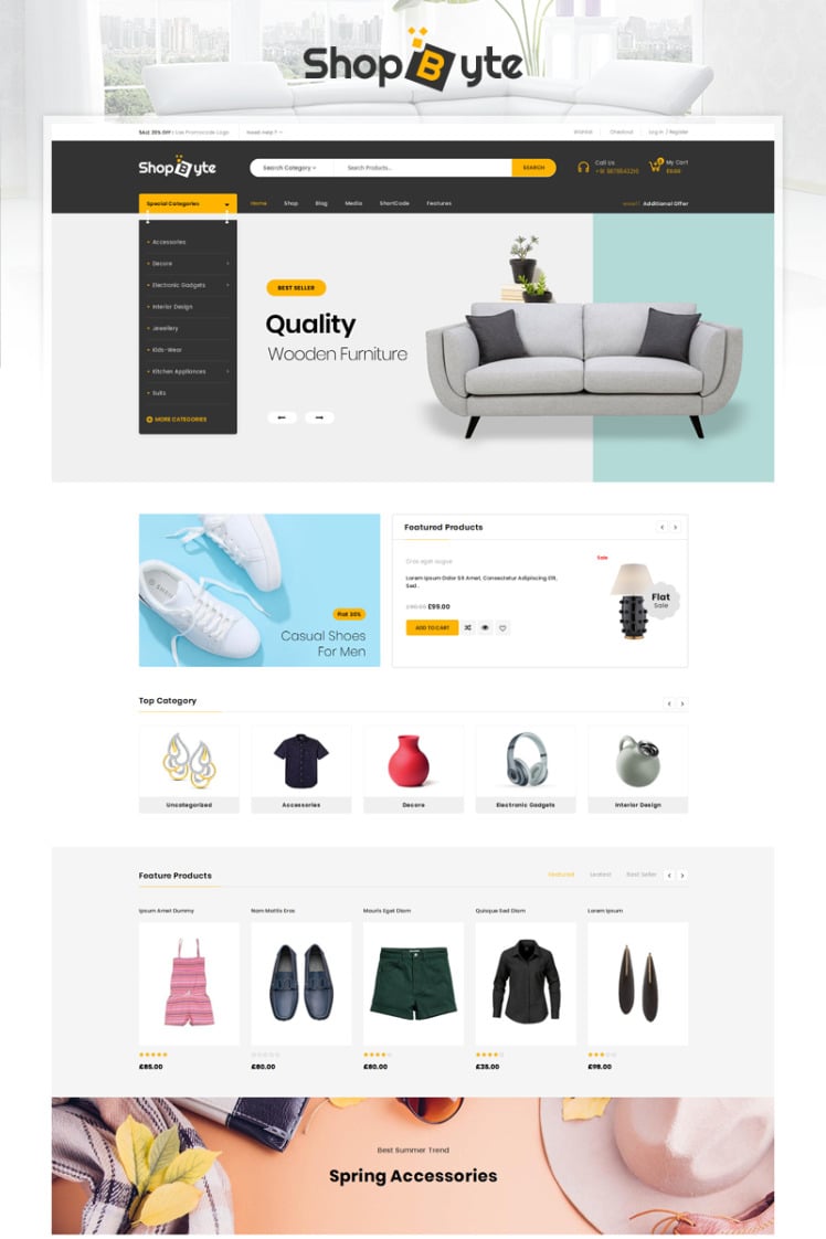 ShopByte Mega Store WooCommerce Themes