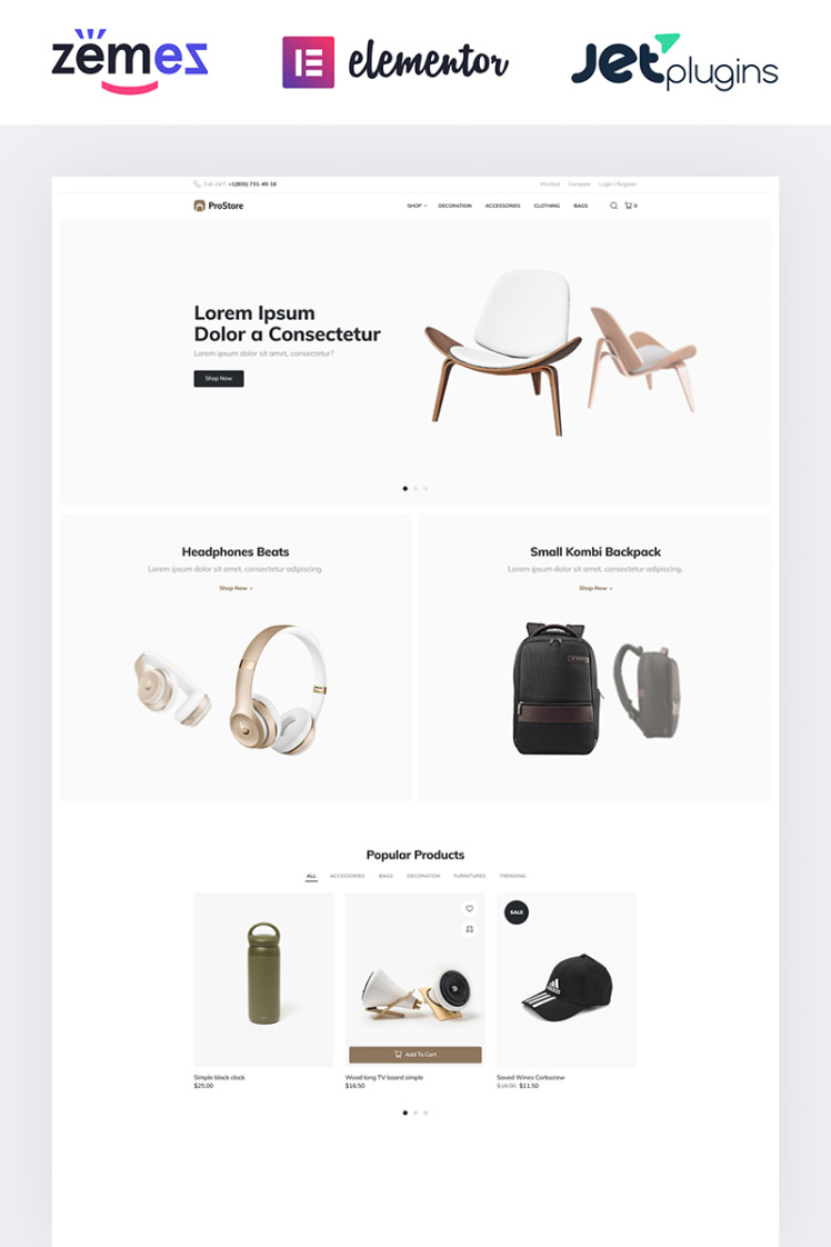 ProStore Clean Store template for WooCommerce with Elementor WooCommerce Themes