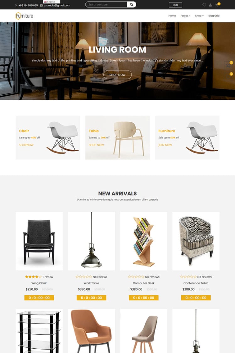 Navana Furniture Interior Shopify Themes