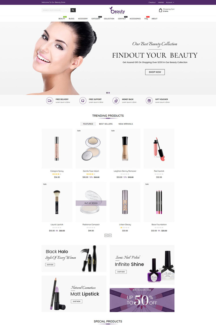 Beauty Cosmetics Store Shopify Theme