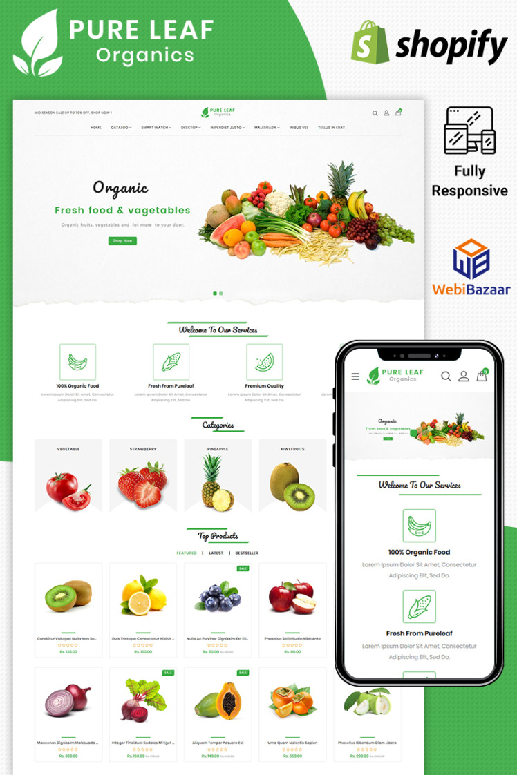 Pureleaf Organic Shopify Themes