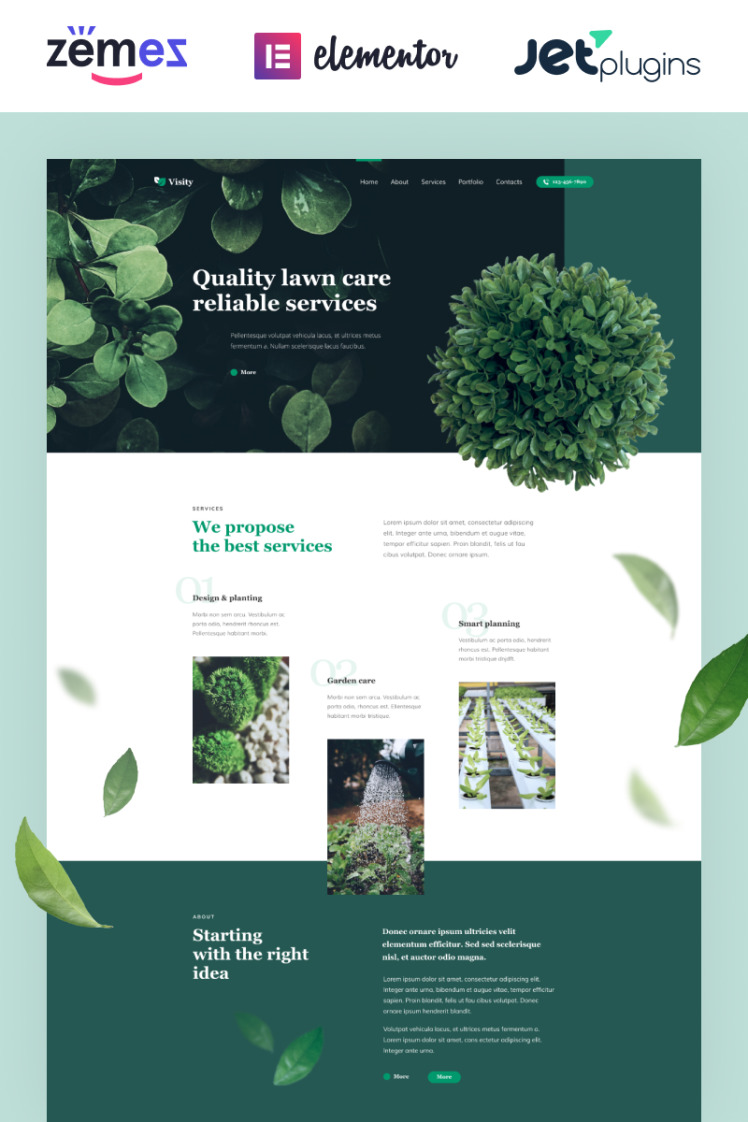 Visity Landscape Design with Elementor WordPress Themes