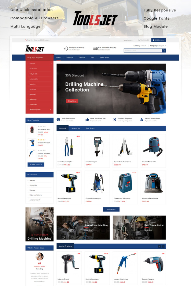 Toolsjet Hardware Store PrestaShop Themes