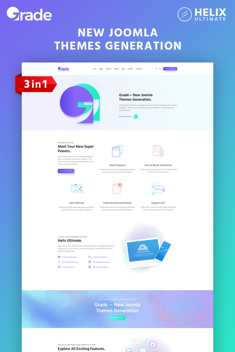 Grade Multipurpose Modern Joomla Templates