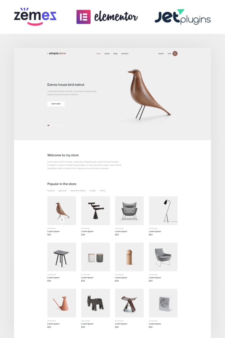 Simplestore Home Decor Template for Online Shops WooCommerce Themes