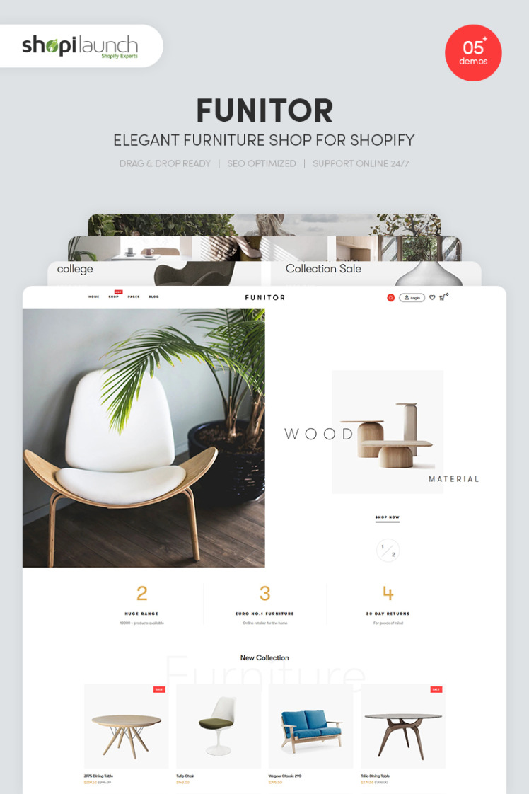 Funitor Elegant furniture shop for Shopify Theme #86312