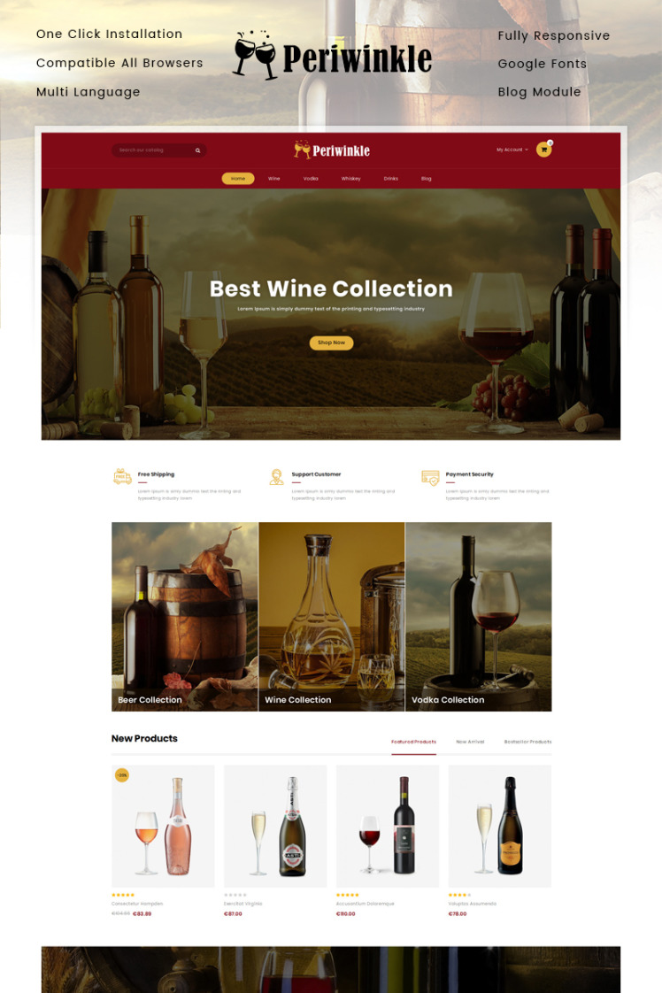 Periwinkle Wine Store PrestaShop Themes