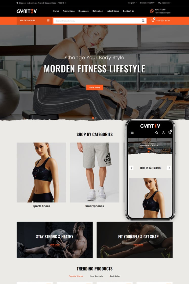 Gymtiv Fitness Store PrestaShop Themes