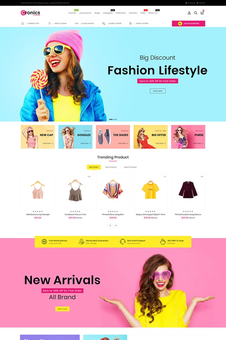 Cronics Multipurpose Store Shopify Theme #86809