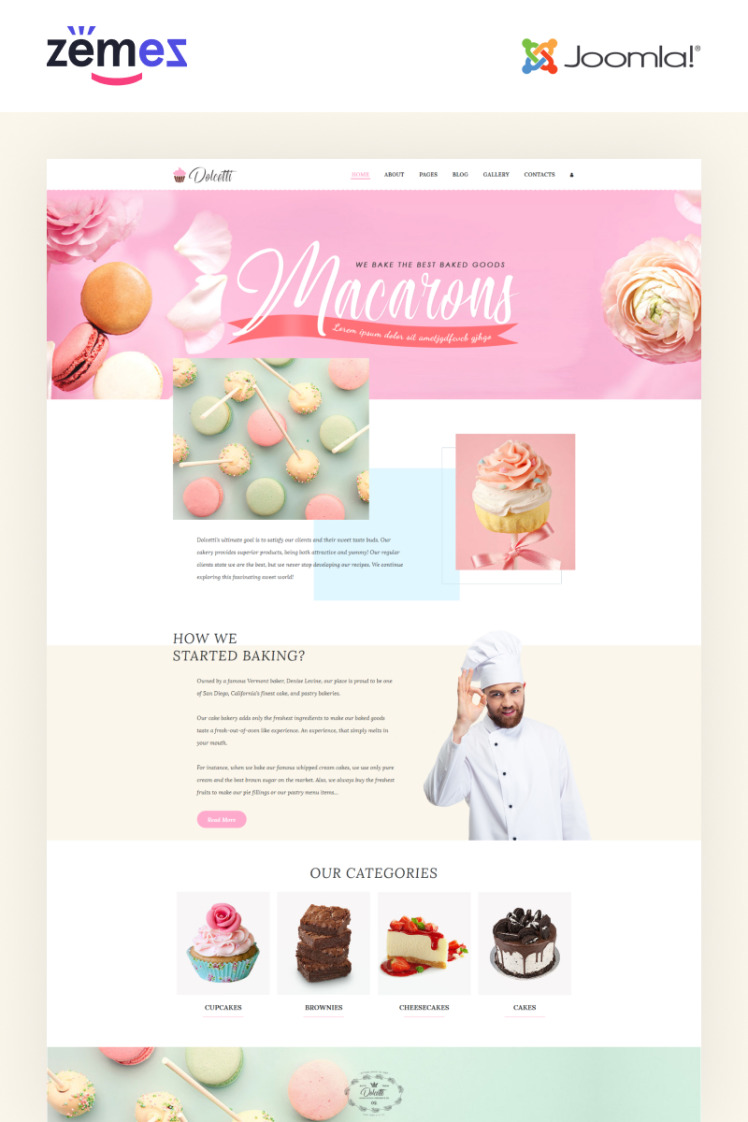 Dolcetti Bakery Multipage Modern Joomla Templates
