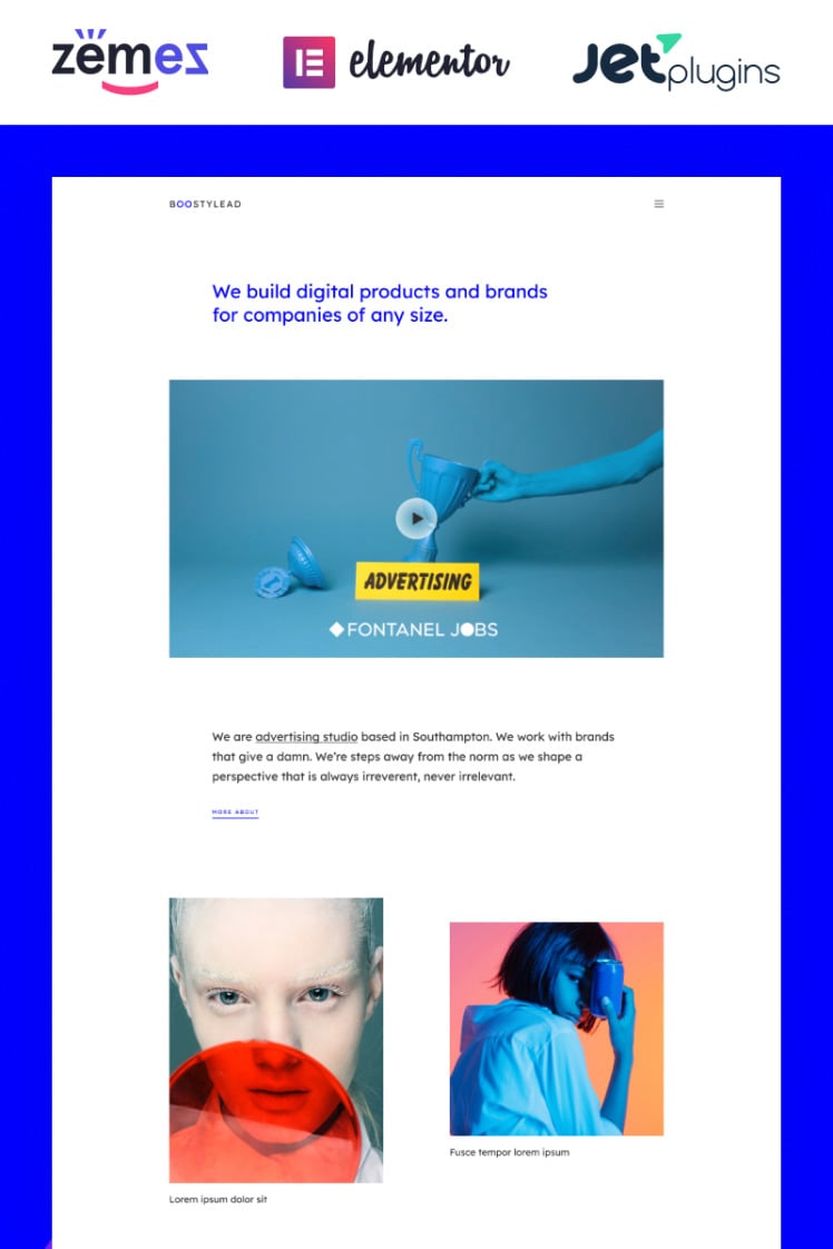Boostylead Marketing Agency Website Template with a Neat Design and Elementor WordPress Themes
