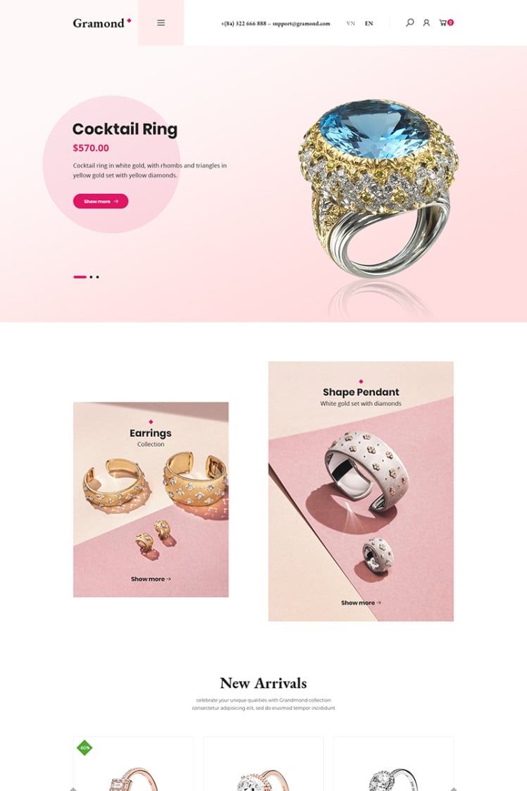 Gramond Jewelry Shop WooCommerce Themes