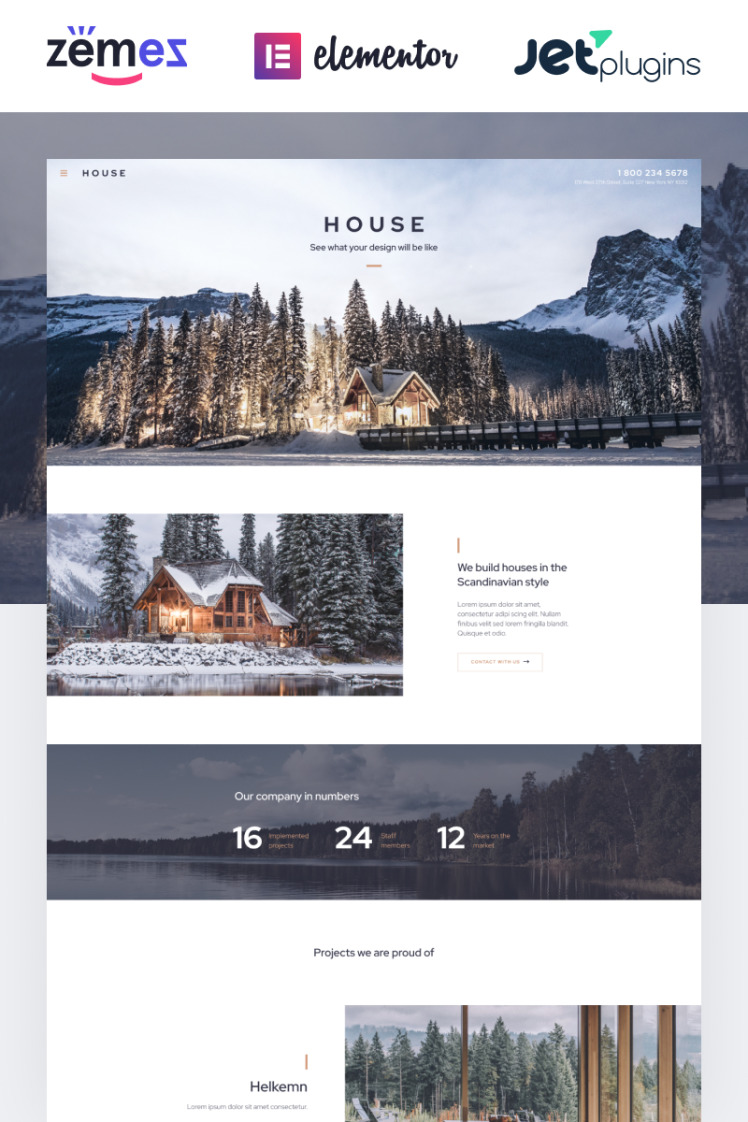 House Modern And Minimalistic Construction Project Website WordPress Theme