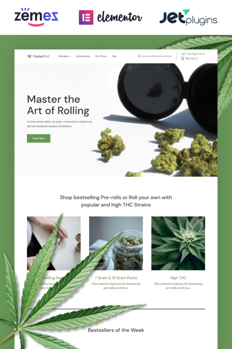CannaMed Stylish Medical Marijuana WooCommerce Themes
