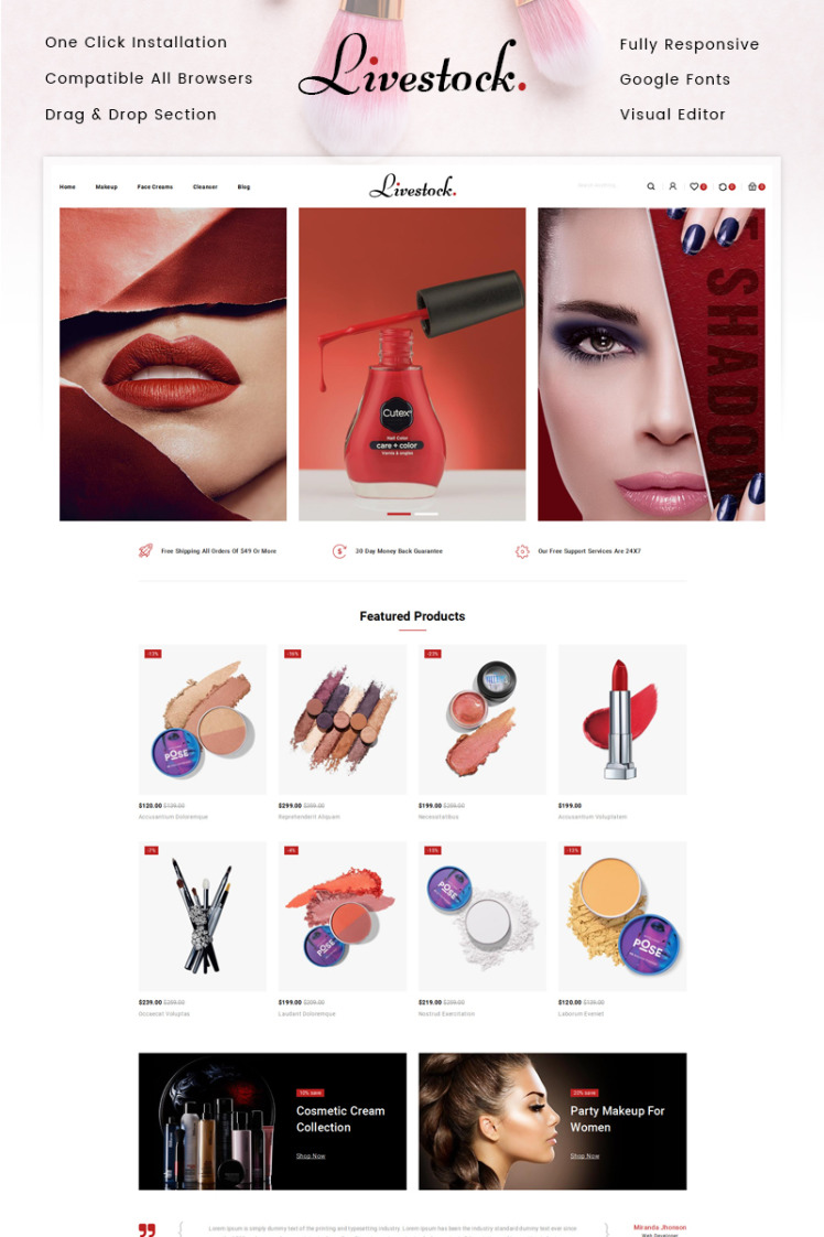 LiveStock Cosmetic Store Shopify Themes