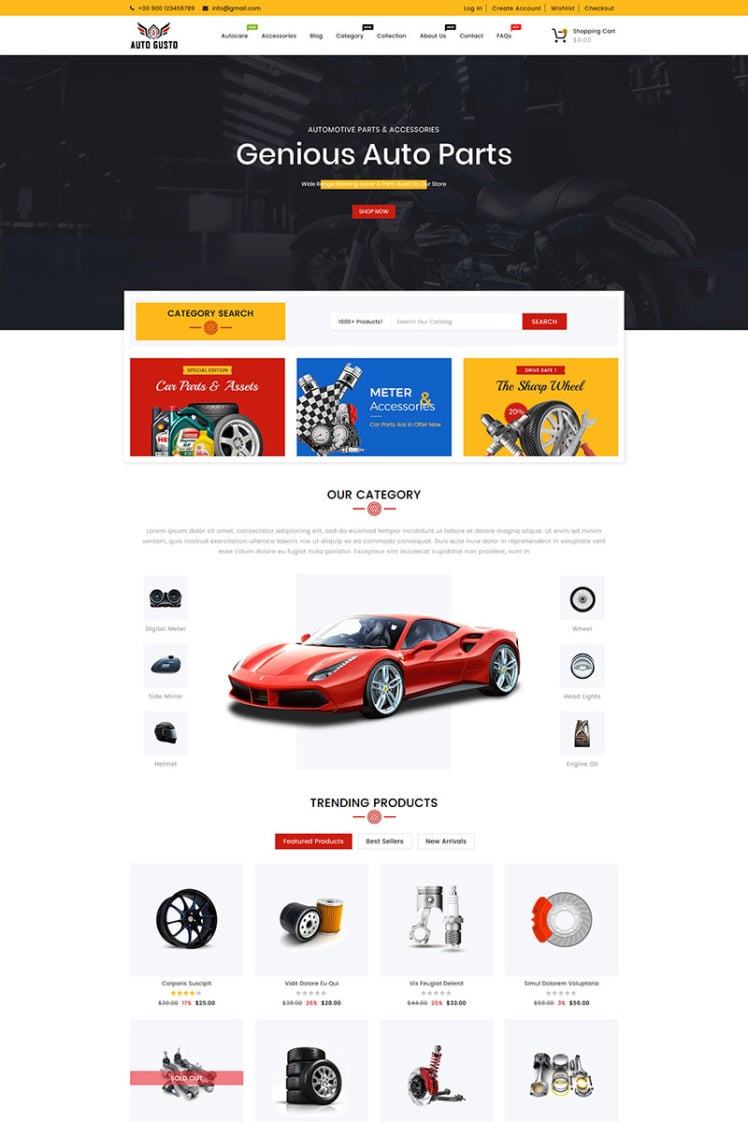 Auto Gusto Automobile Parts Shopify Themes