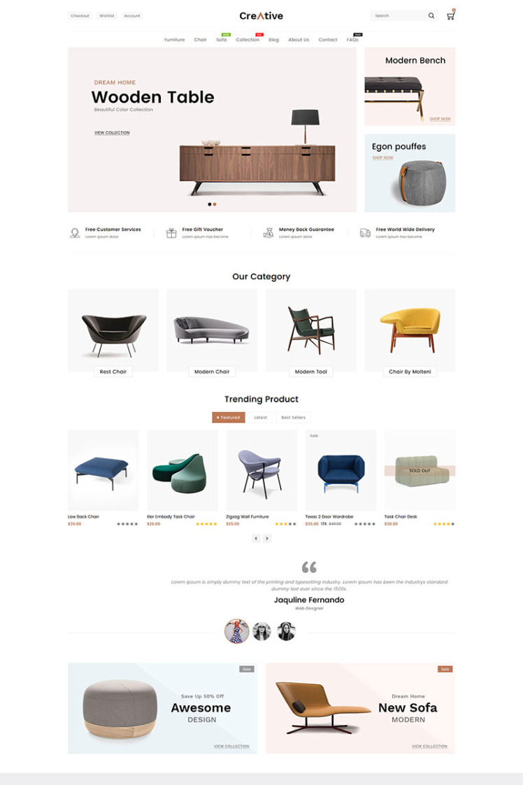 Creative Wood And Furniture Shopify Themes