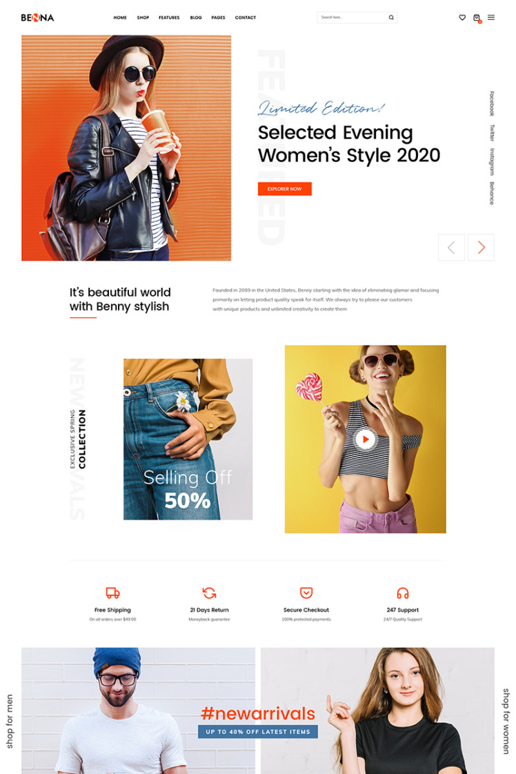 Benna fashion template WooCommerce Themes