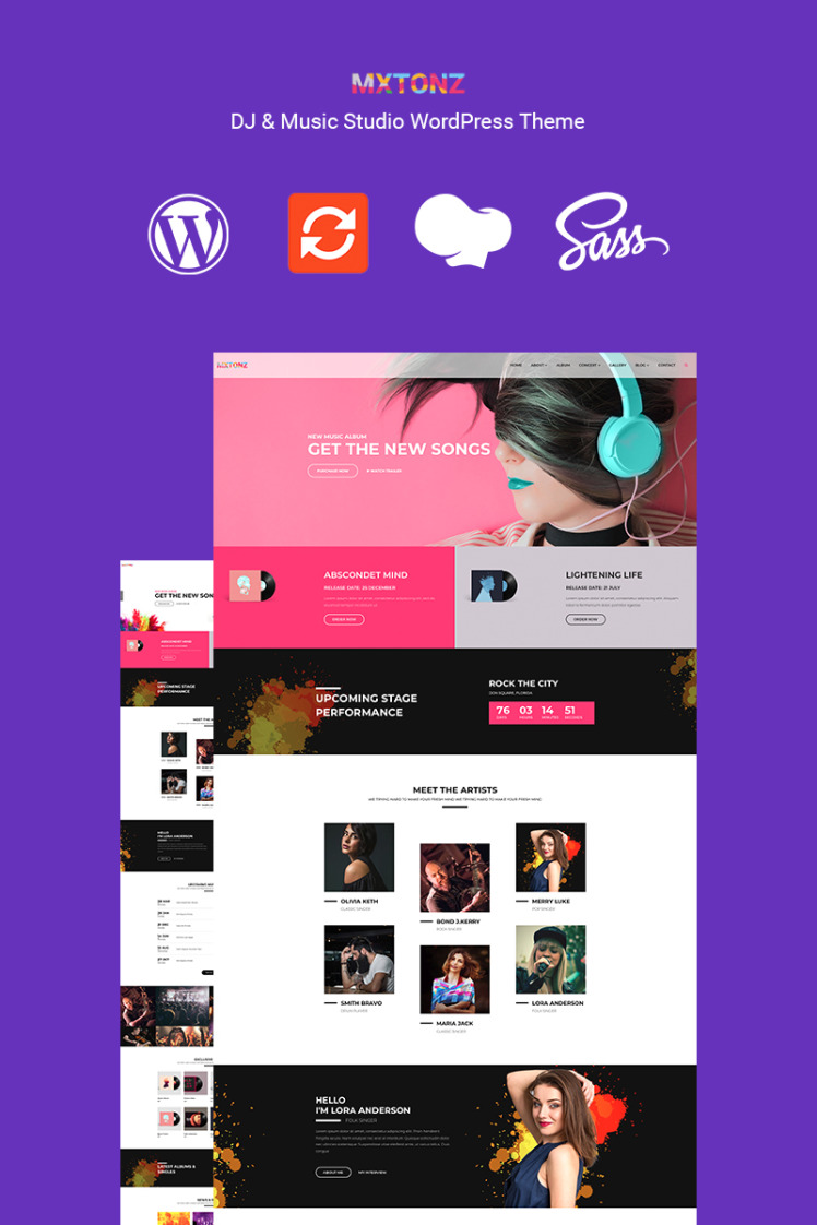 MxTonz A DJ Music Studio WordPress Theme