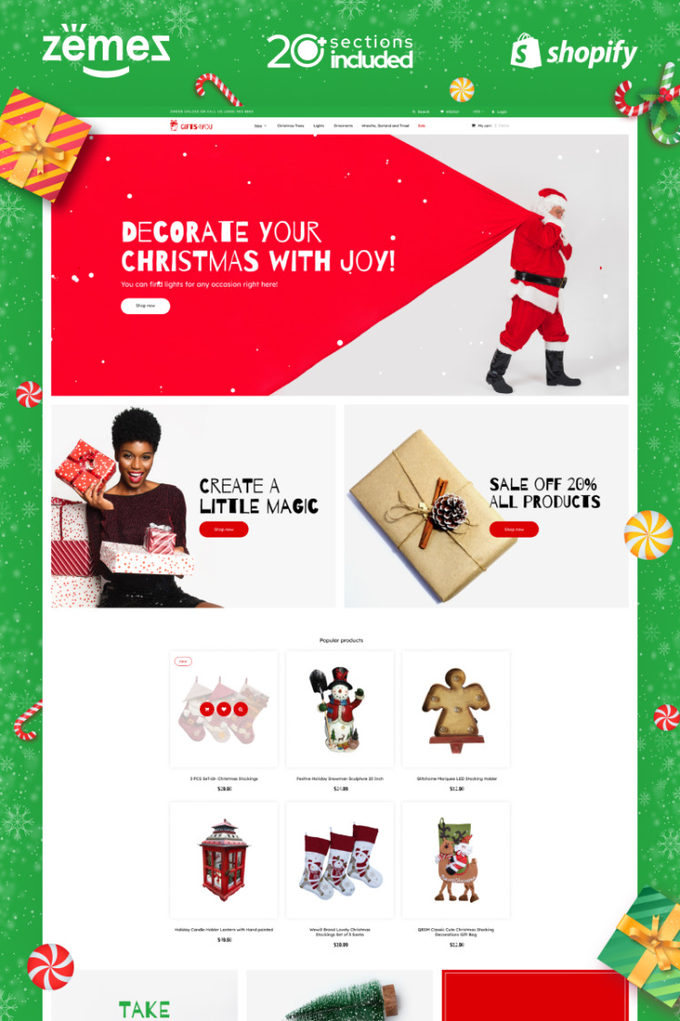 Christmas Gifts Store Shopify Theme #89307