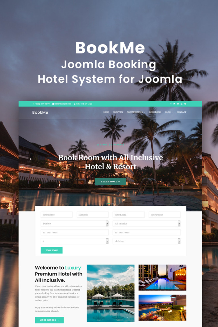 Booking HotelVilla Joomla Template Joomla Templates