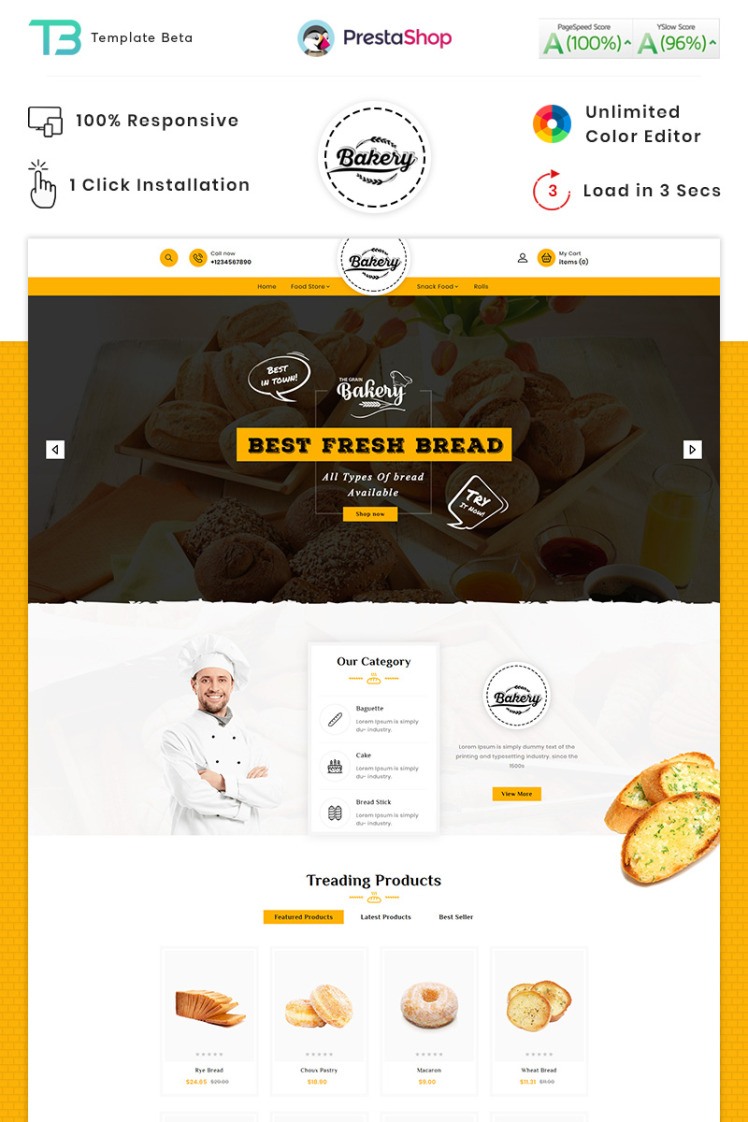 Bakery The Bakery Bread PrestaShop Themes