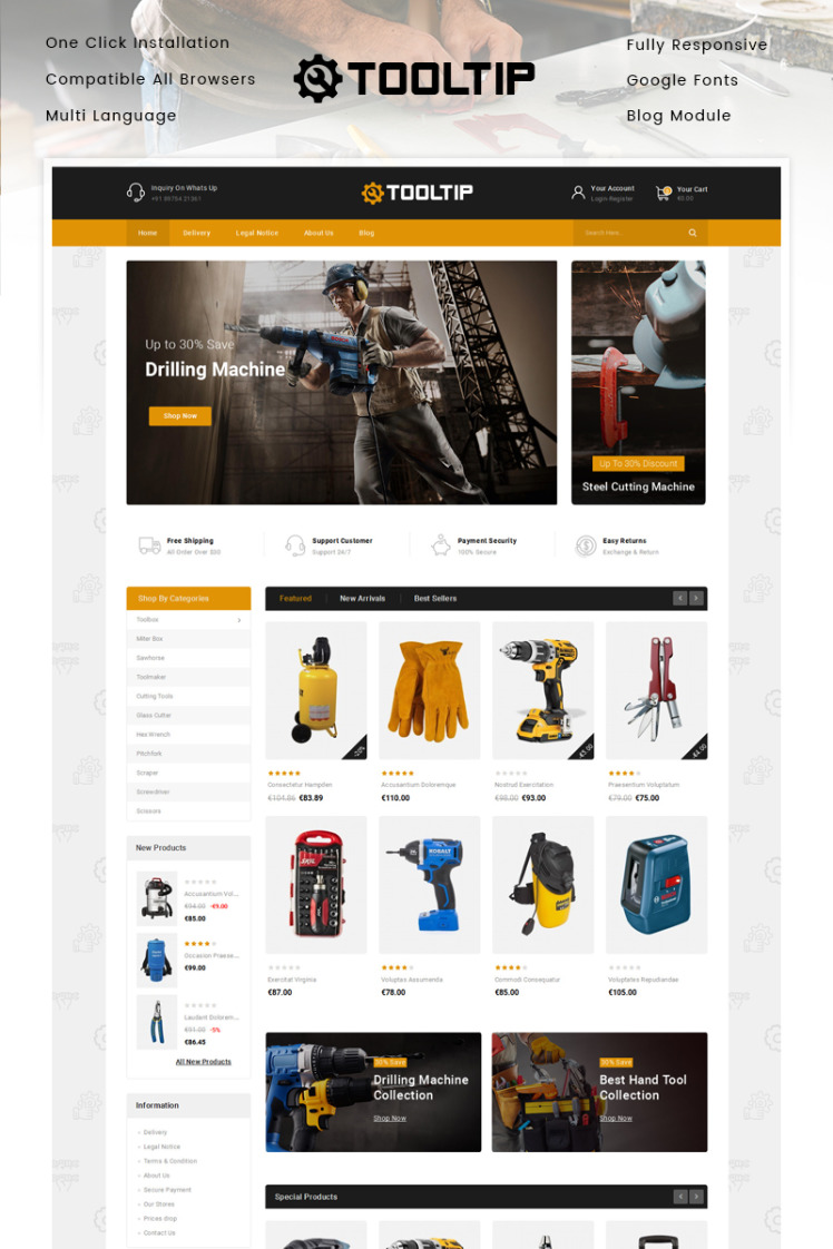 Tooltip Hand Tool Store PrestaShop Themes