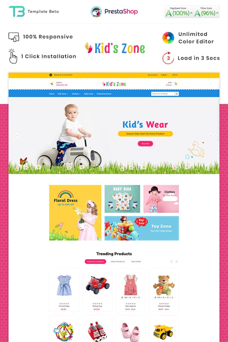Kids Zone Toy Store PrestaShop Themes