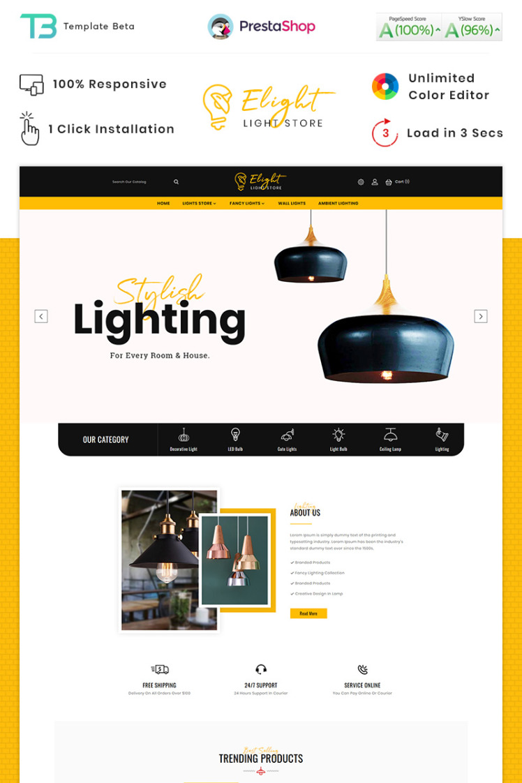 ELight LED Lighting Store PrestaShop Themes