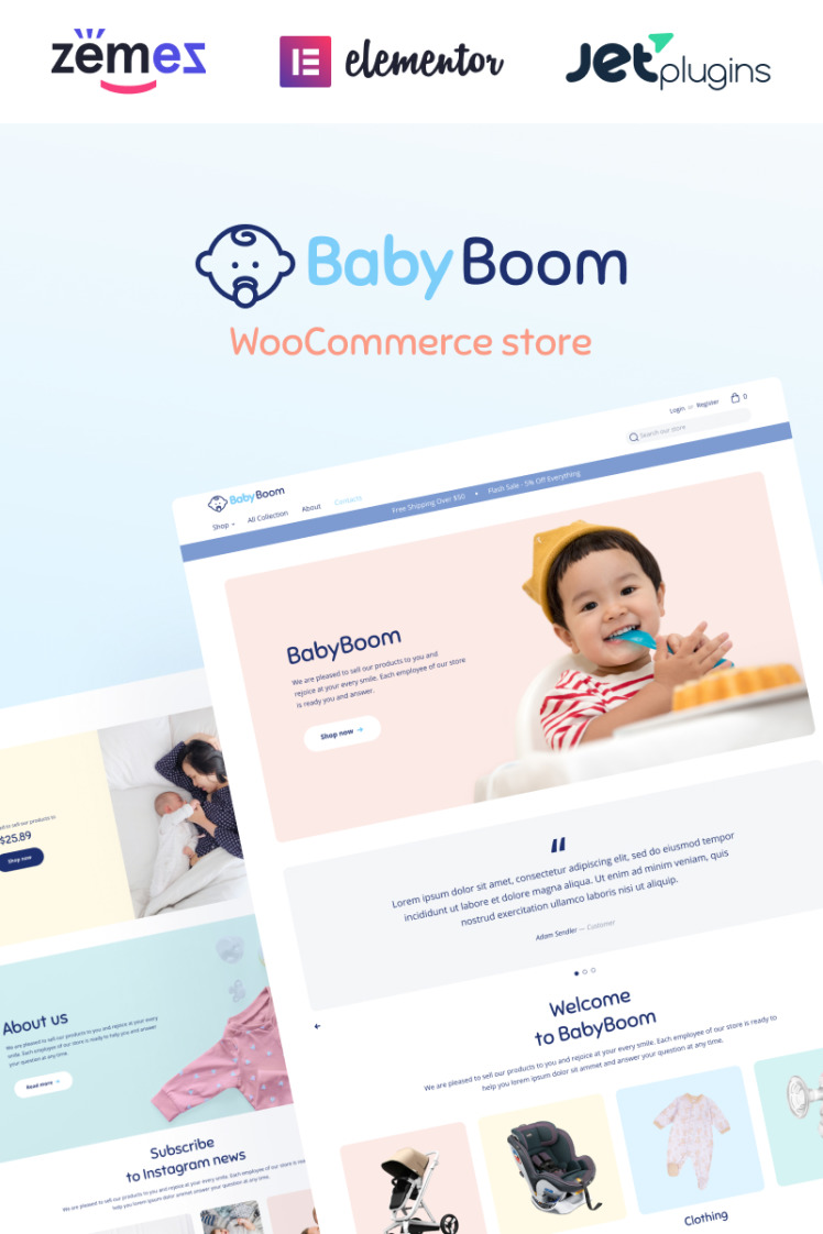 BabyBoom Cute And Modern Baby WooCommerce Themes