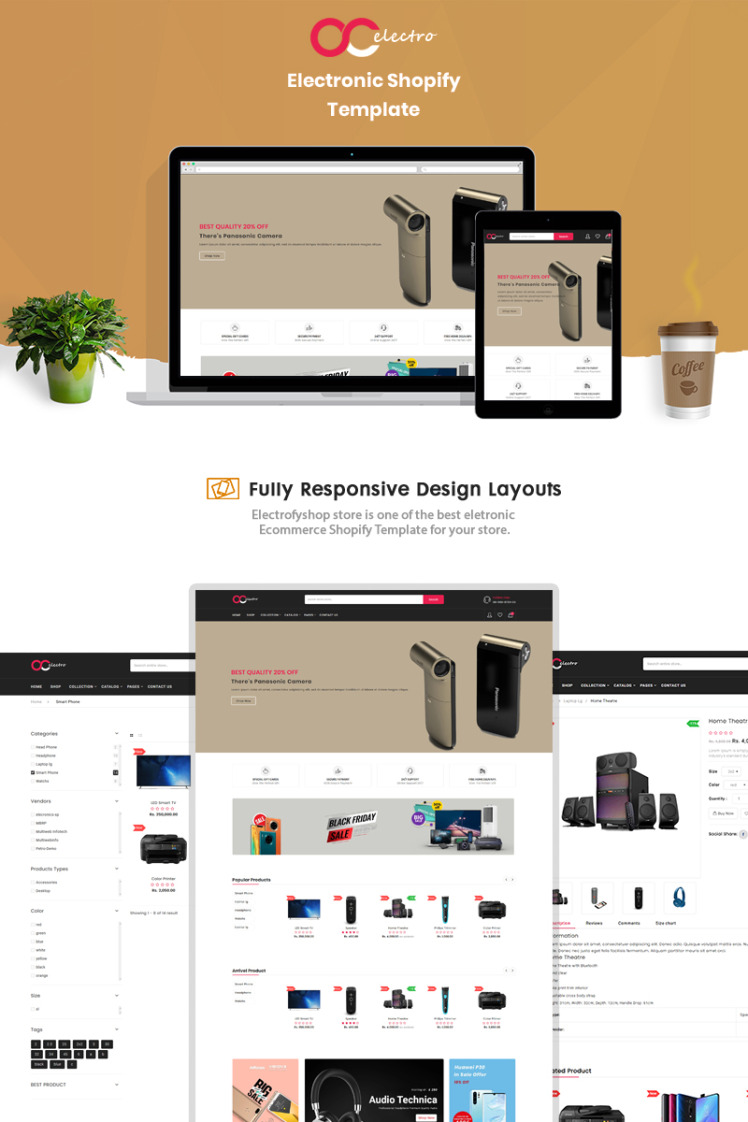 Electrofyshop The Electronics Smartphones Shopify Theme #90683