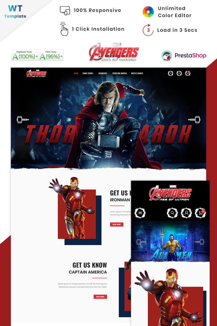 Game Avengers Game Big Mall PrestaShop Themes