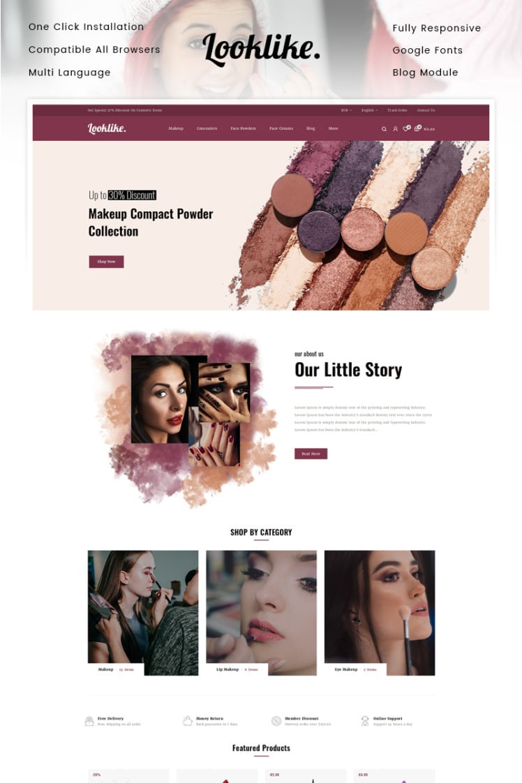 Looklike Cosmetic Store PrestaShop Themes