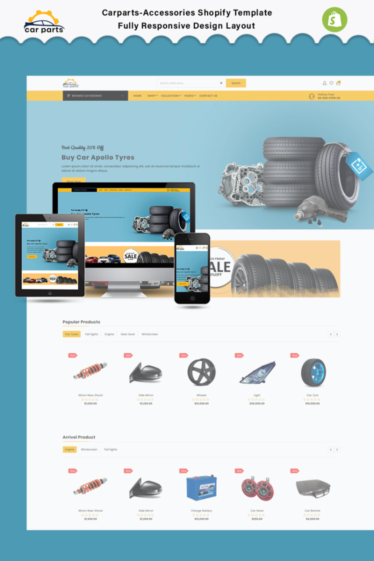 Car parts The Car parts auto parts Shopify Theme #91276