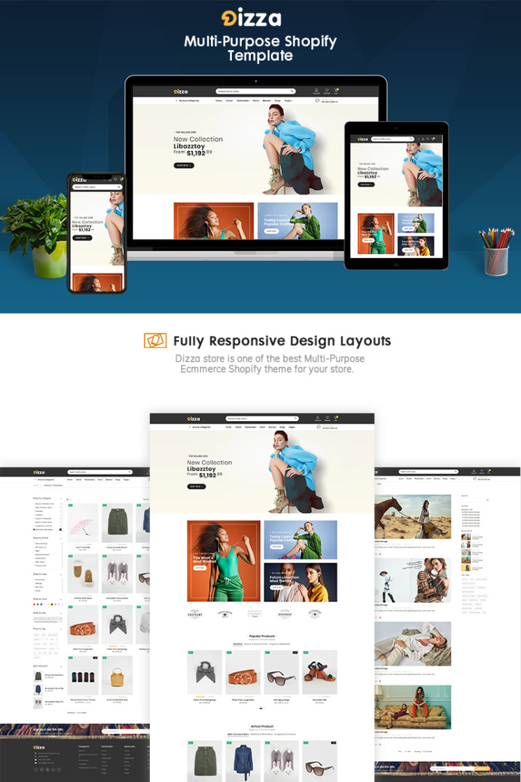 Dizza Women s Fashion Shopify Theme #91623