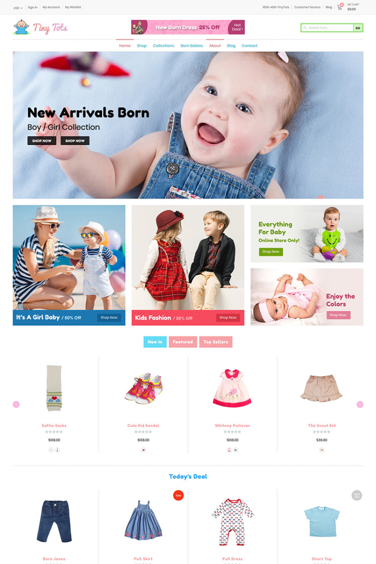 TinyTots Kids Shopify Theme #91786