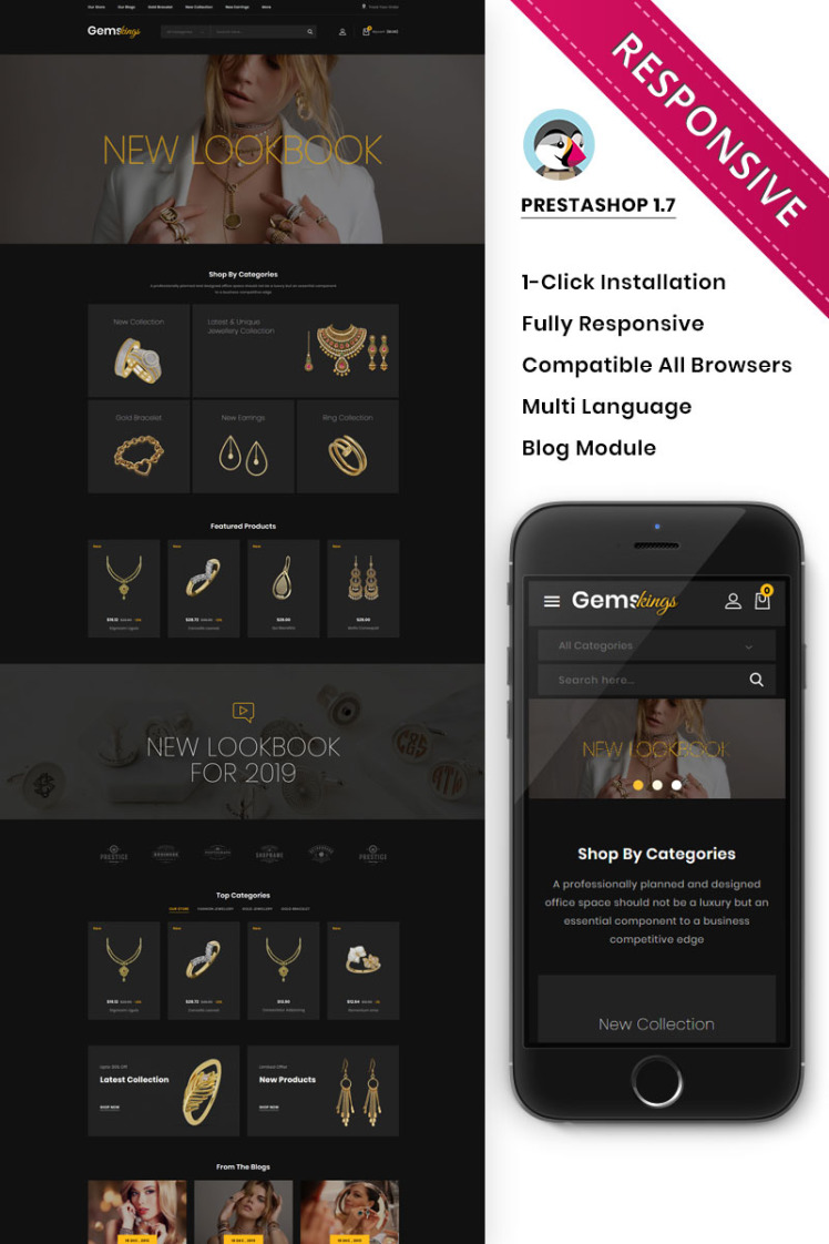 Gemskings The Jewelry Store PrestaShop Themes