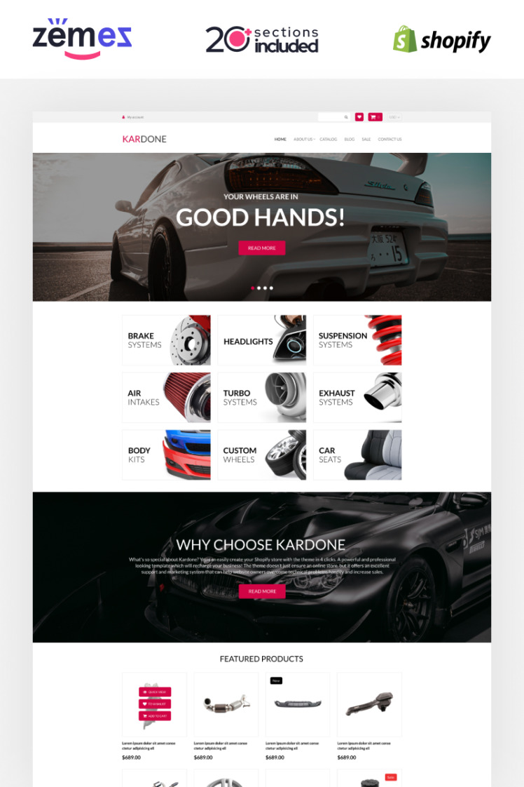Kardone Auto Parts Store Template Shopify Theme